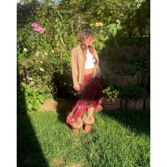 Vintage Suede Cutout Jacket — French Boheme Festival Layer (Fits S/M) - Picture 5 of 9